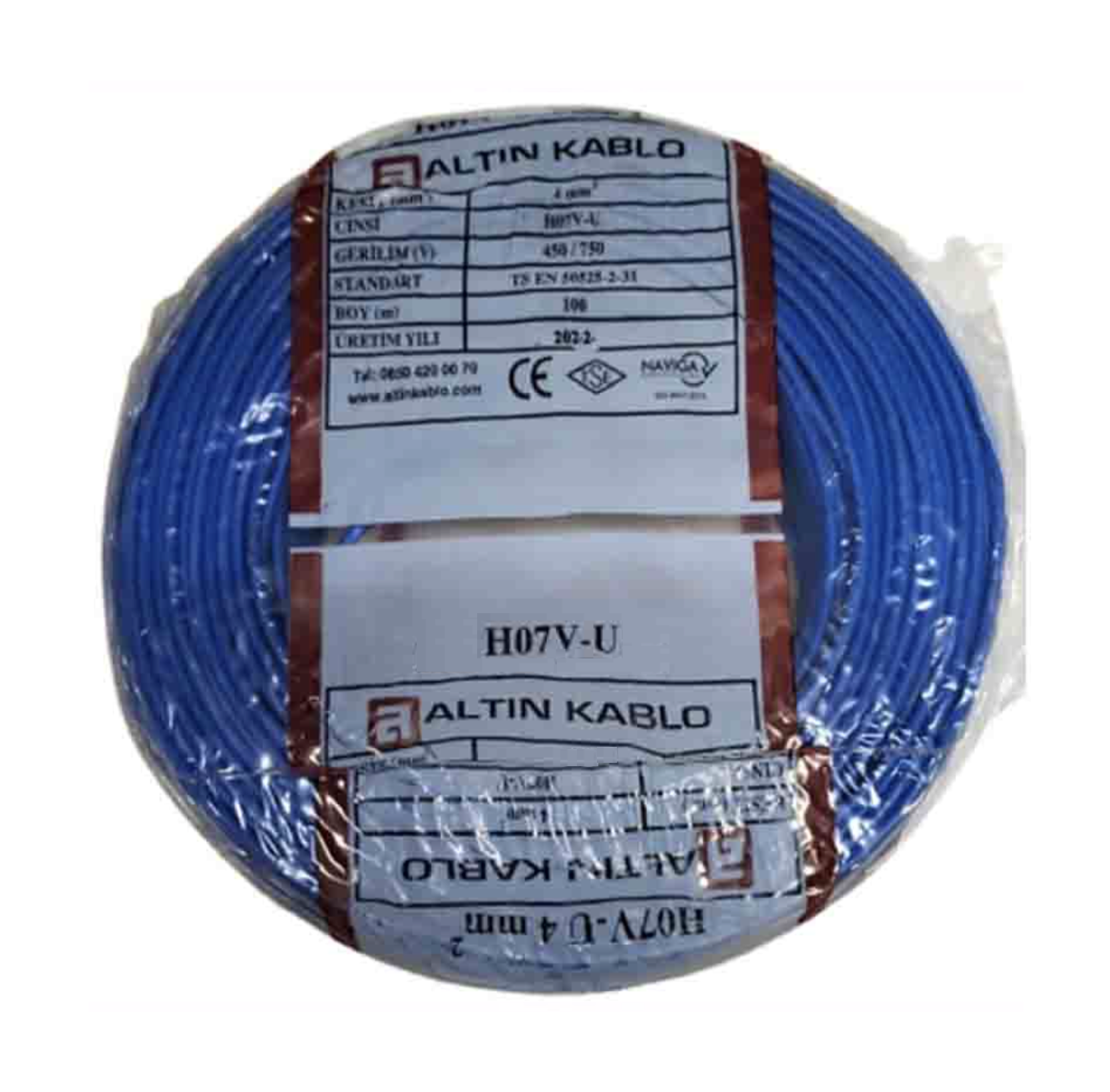Altın Kablo 16 mm Nya Tek Damarlı Bakır Elektrik Kablosu Mavi 100 Metre