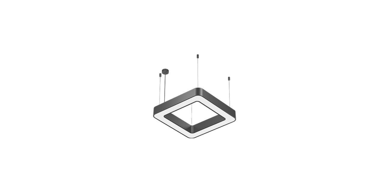 Goya 73 Watt Samsung Ledli Dekoratif Sarkıt Oval Kare Linear Aydınlatma 90CM GY 8114-90 6500K (Beyaz Işık) - Siyah