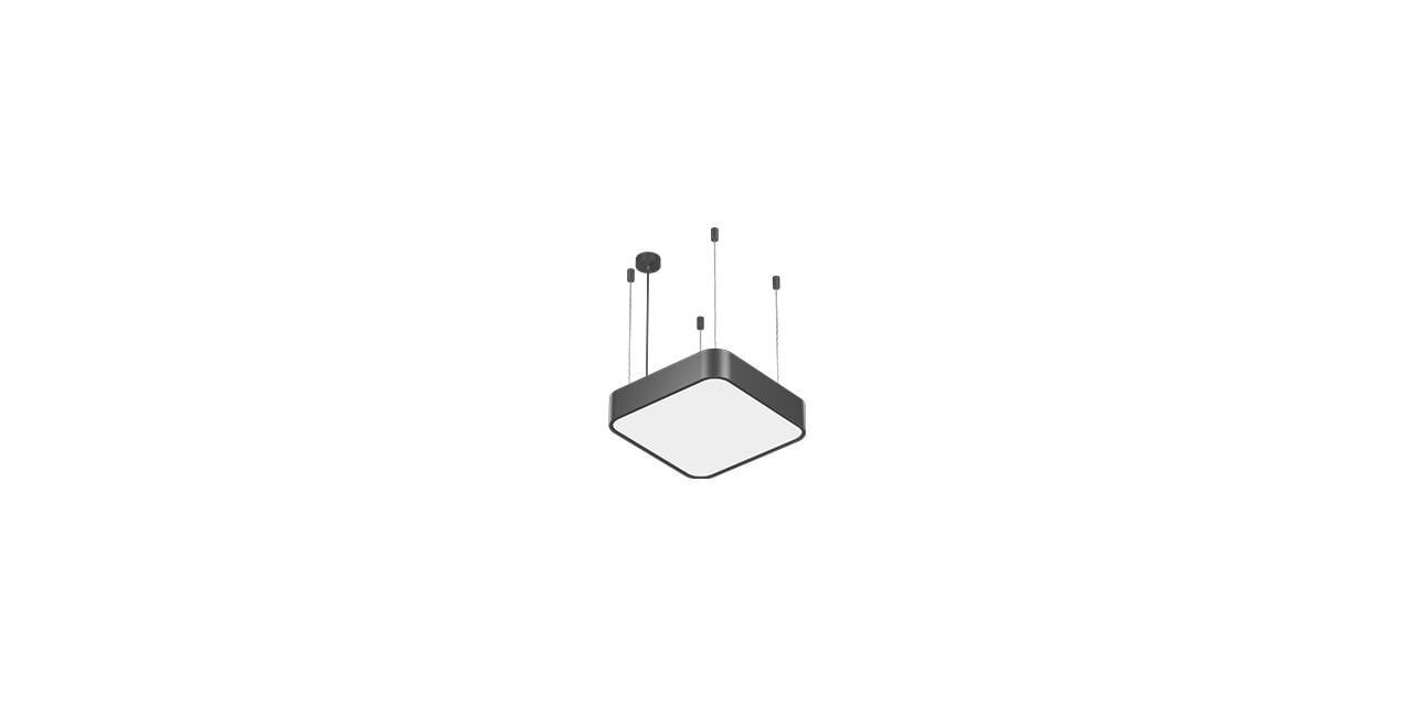Goya 36 Watt Samsung Ledli Dekoratif Sarkıt Oval Kare Davul Linear Aydınlatma 40CM GY 8115-40 4000K (Natural Işık) - Siyah