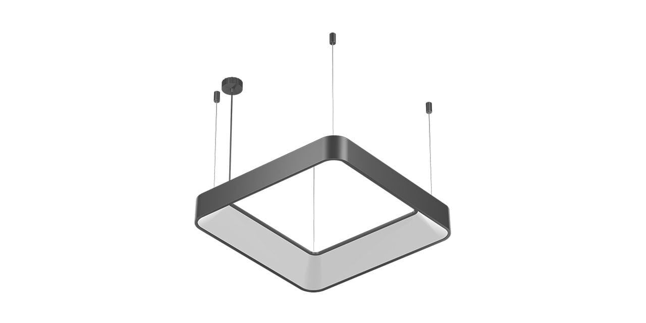 Goya 36 Watt Samsung Ledli Dekoratif Sarkıt Oval Slim Kare Linear Aydınlatma 60CM GY 8120-60 6500K (Beyaz Işık) - Siyah