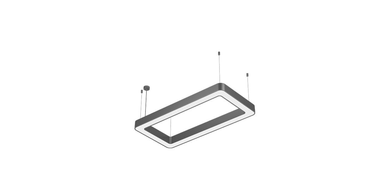 Goya 74 Watt Samsung Ledli Dekoratif Sarkıt Oval Dikdörtgen Linear Aydınlatma 60x120CM GY 8118-60x120 6500K (Beyaz Işık) - Beyaz