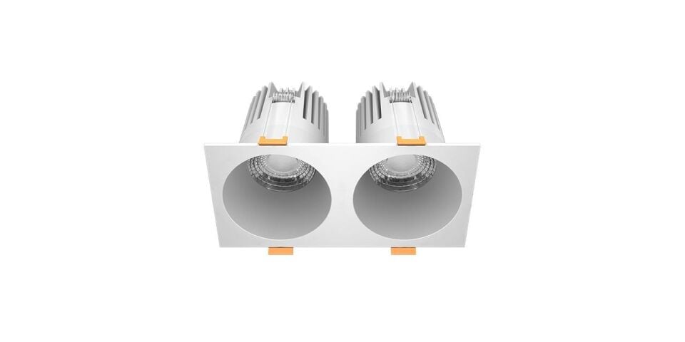 Goya 2x8 Watt İkili Kare Samsung Ledli Spot Armatür GY 1732-8 2700K (Sarı Işık) - Siyah - Dimli