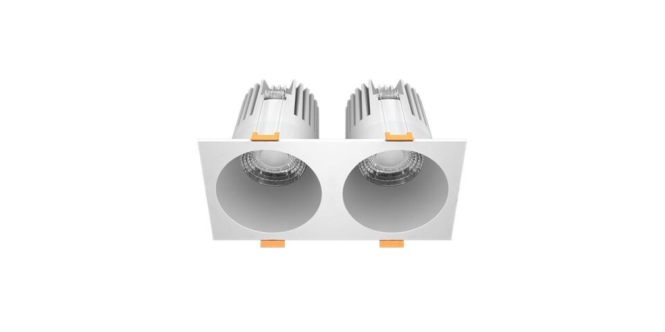 Goya 2x8 Watt İkili Kare Samsung Ledli Spot Armatür GY 1732-8 6500K (Beyaz Işık) - Beyaz - Dimsiz