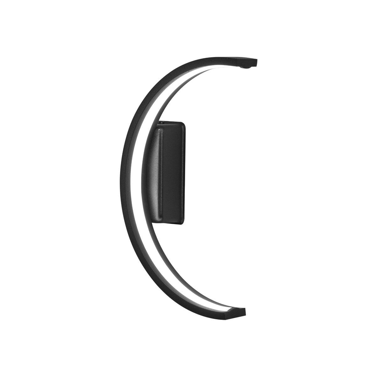 Crescent Modern Led Duvar Apliği Dekoratif Aplik Duvar Aydınlatma 6000 K (Beyaz Işık) - Siyah
