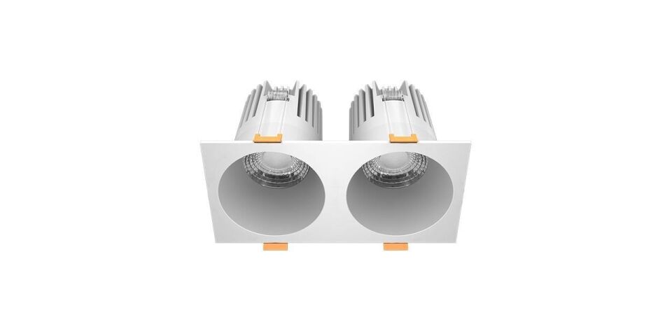 Goya 2x14 Watt İkili Kare Samsung Ledli Spot Armatür GY 1732-14 6500K (Beyaz Işık) - Siyah - Dimsiz