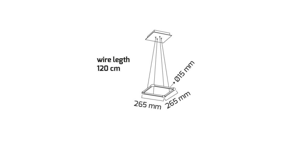 Goya 14 Watt Samsung Ledli Dekoratif Sarkıt Kare Linear Aydınlatma 27CM GY 8123-1 4000K (Natural Işık) - Siyah - Dimsiz - Rozanslı