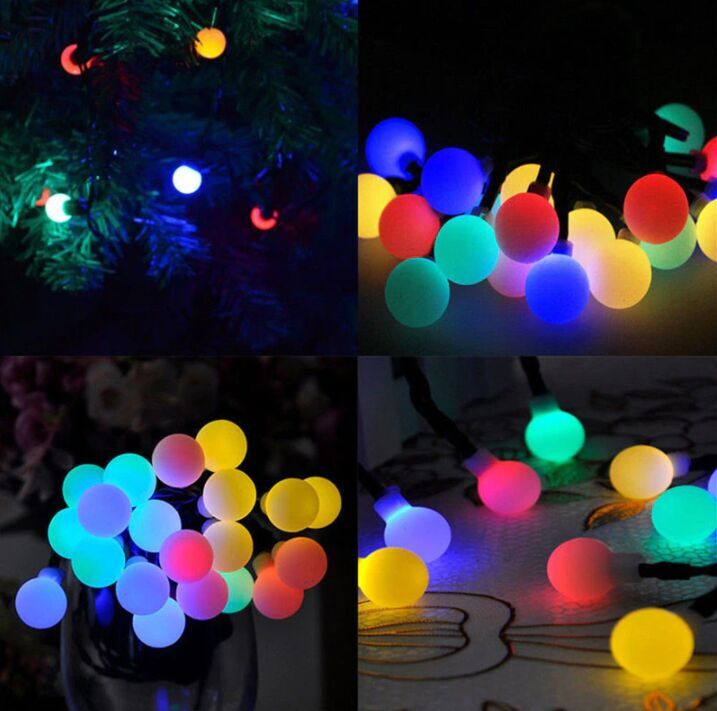Animasyonlu Top Yılbaşı Ağacı Süsü Rgb 10 Metre 60 Toplu Şeffaf Kablo SNC-208-1 RGB (Çok Renkli)