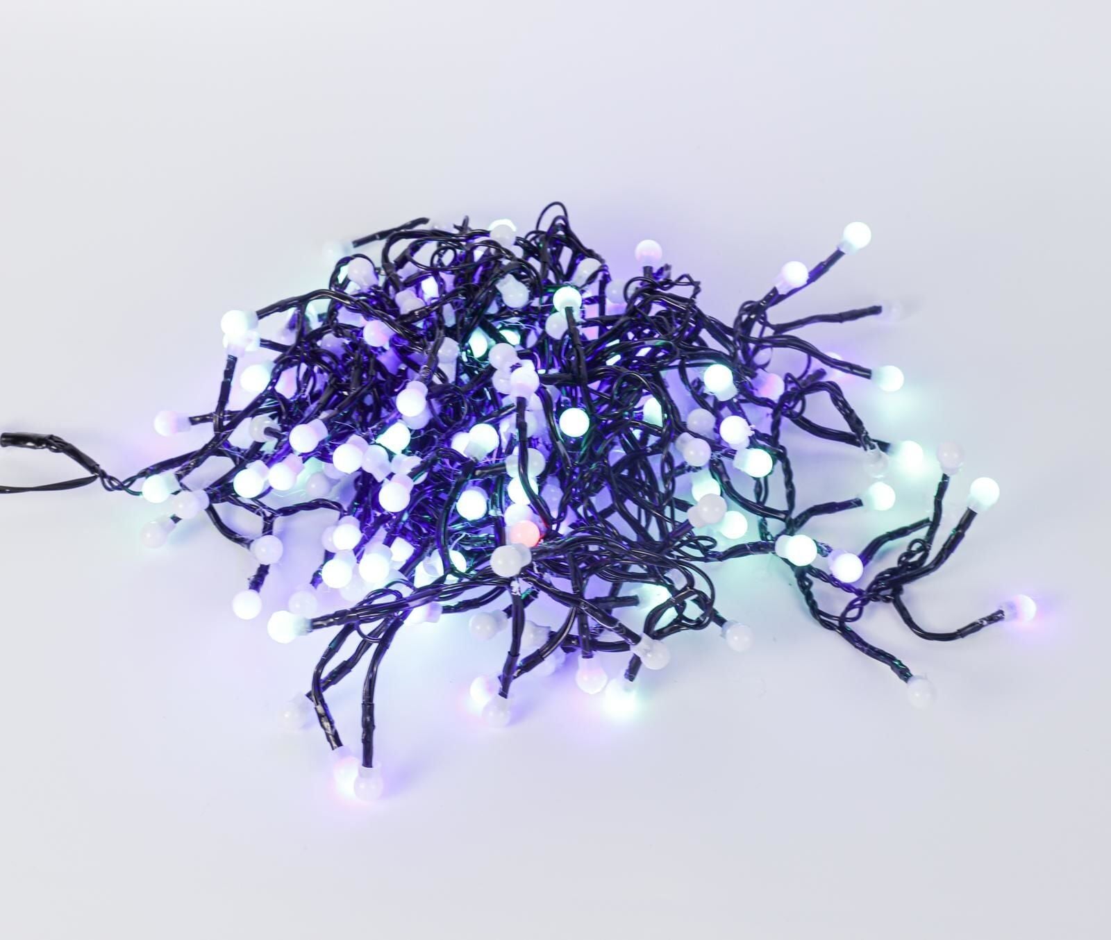 Animasyonlu Yılbaşı Ağacı Süsü 5 Metre 200 Ledli Siyah Kablolu SNC-214 RGB (Çok Renkli)