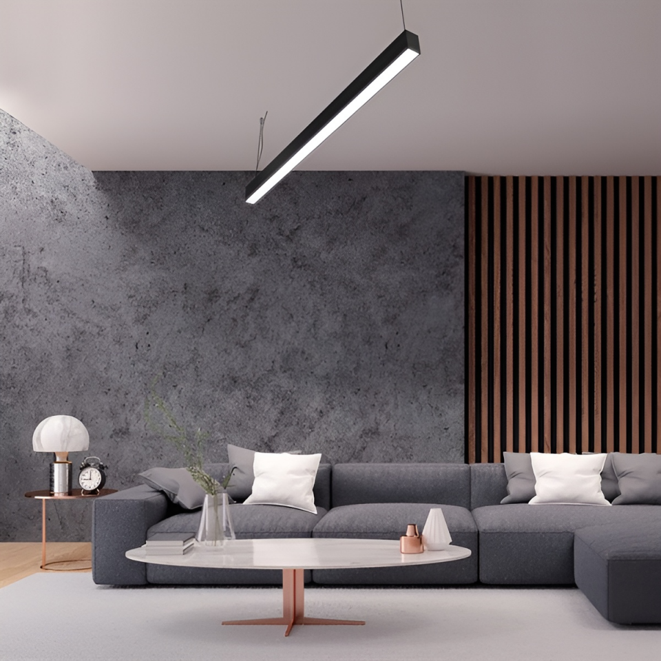 Linear Aydınlatma 300Cm Samsung Led Sıva Üstü Led Lineer Armatür 6×3 Cm Kasa 4000K (Natural Işık) - Askısız - Siyah