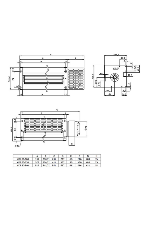 Aircol AKS 80-180 80mm Tanjansiyel Radyal Fan 60W 430m3/h