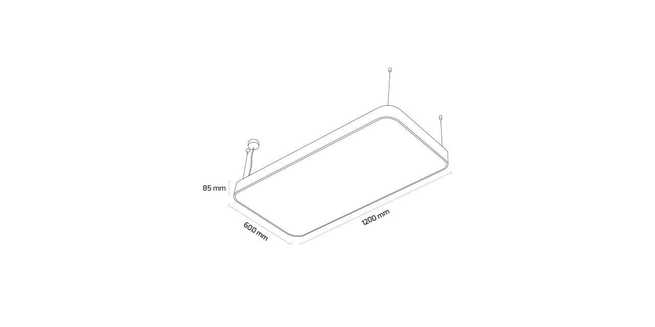 Goya 193 Watt Samsung Ledli Dekoratif Sarkıt Oval Dikdörtgen Linear Aydınlatma 60x120CM GY 8119-60x120 6500K (Beyaz Işık) - Beyaz