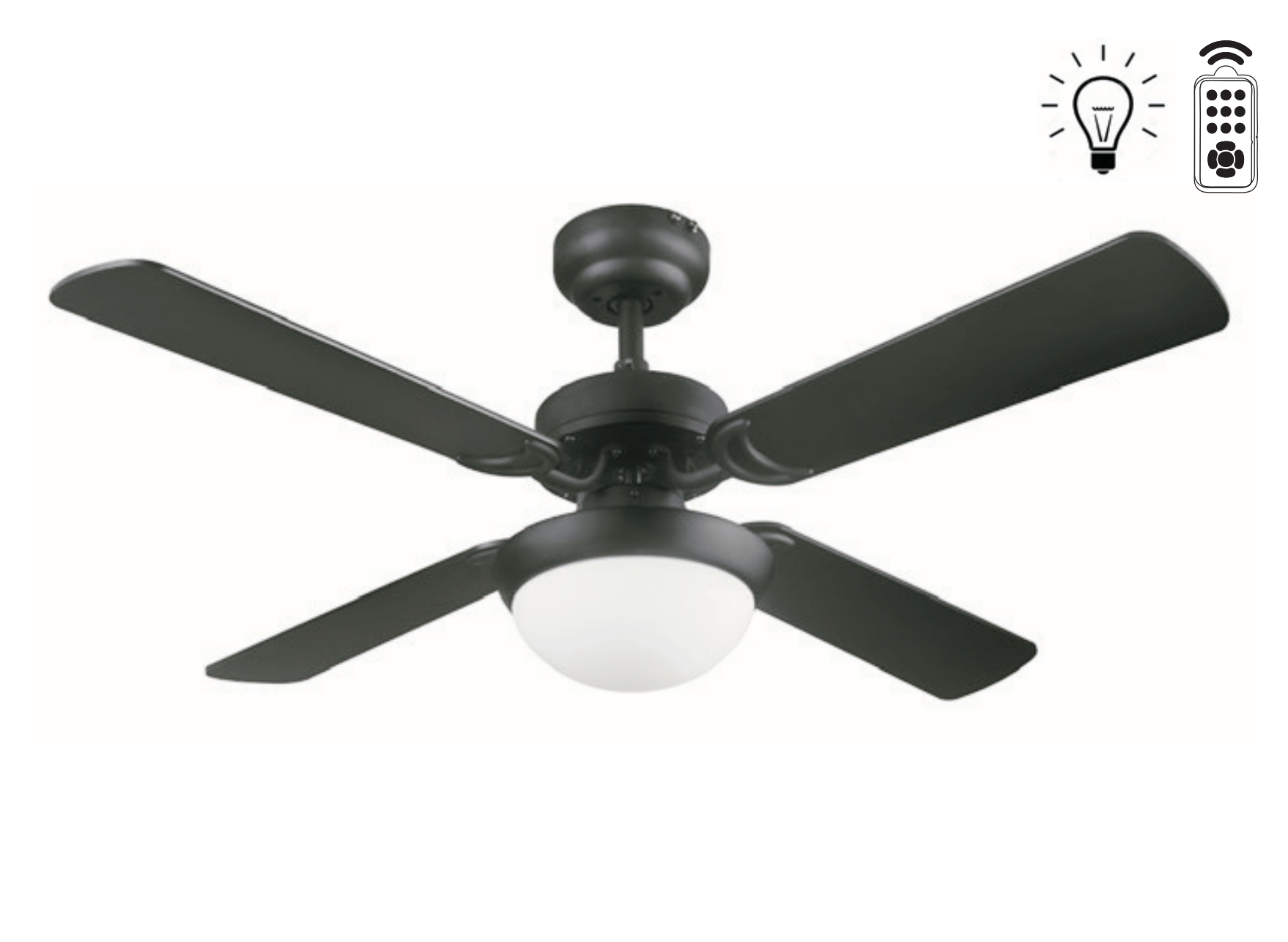 Kaşkar Taflan L42015 50W Işıklı Metal Gövde Mdf 4 Kanatlı Tavan Tipi Vantilatörü Beyaz