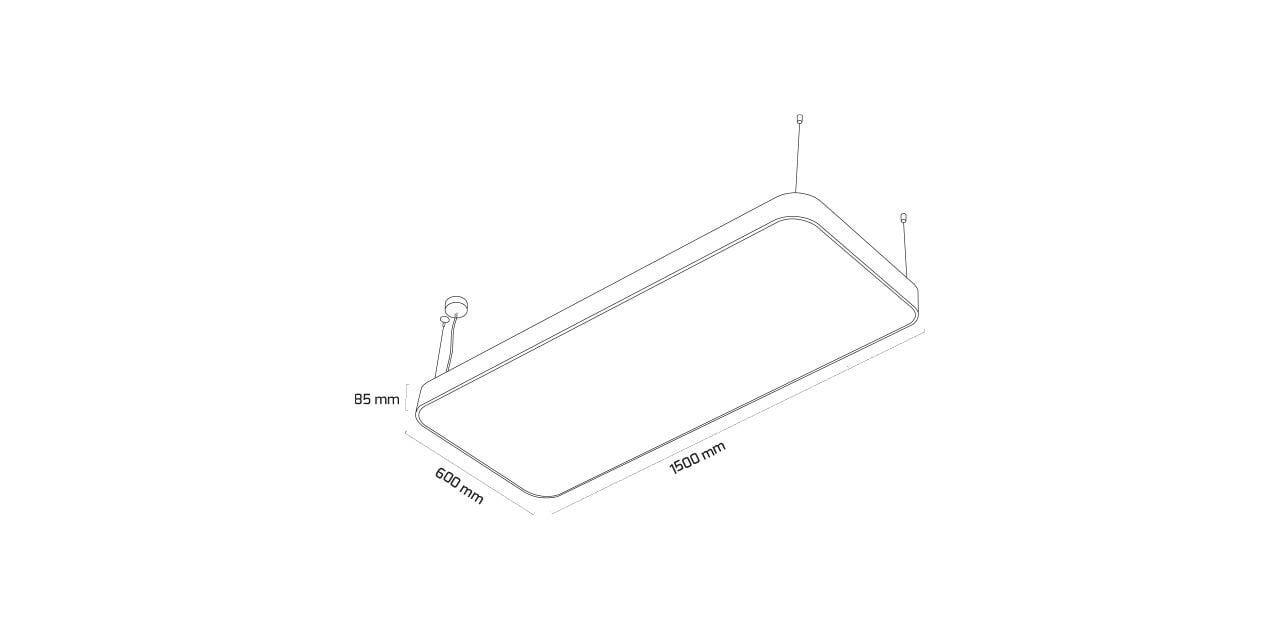Goya 228 Watt Samsung Ledli Dekoratif Sarkıt Oval Dikdörtgen Linear Aydınlatma 60x150CM GY 8119-60x150 4000K (Natural Işık) - Siyah