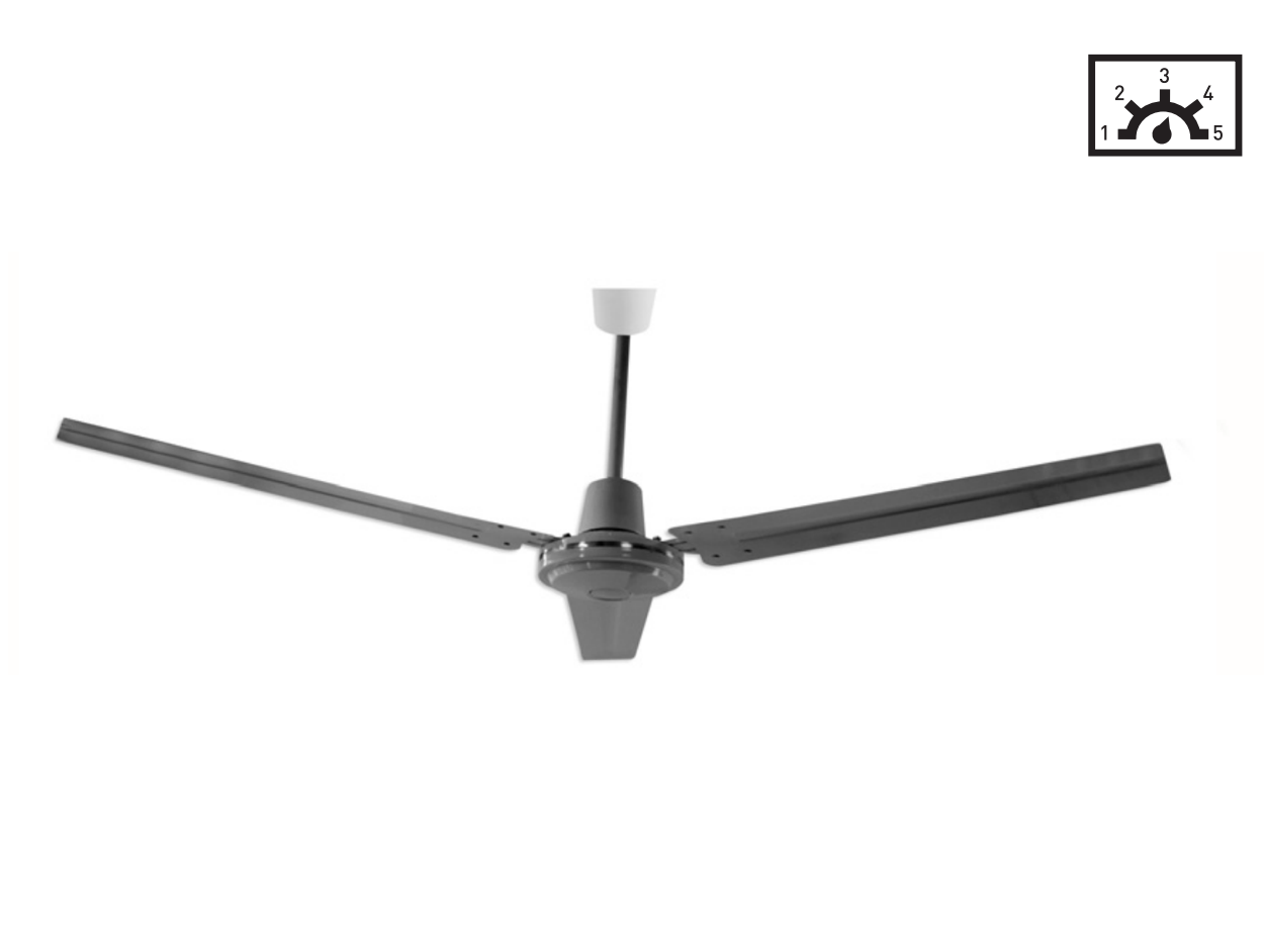 Kaşkar Taflan K56005 70W Metal Gövde Paslanmaz 3 Kanatlı Tavan Tipi Vantilatörü Siyah