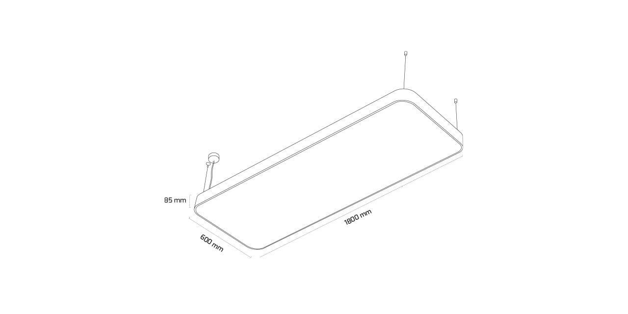 Goya 288 Watt Samsung Ledli Dekoratif Sarkıt Oval Dikdörtgen Linear Aydınlatma 60x180CM GY 8119-60x180 4000K (Natural Işık) - Beyaz