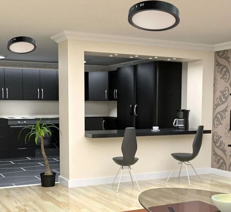 Cata 18 Watt Sıva Üstü Yuvarlak Led Panel Aydınlatma Siyah Kasa CT-5235 6400K (Beyaz Işık)