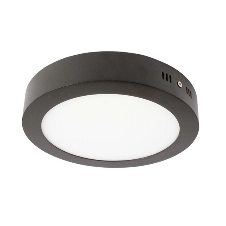 Cata 18 Watt Sıva Üstü Yuvarlak Led Panel Aydınlatma Siyah Kasa CT-5235 3200K (Gün Işığı)
