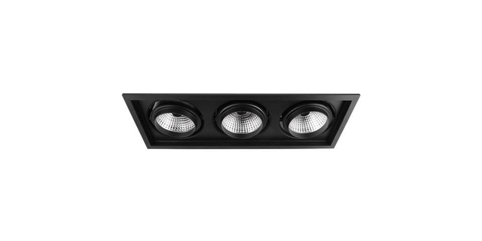 Goya 3x16 Watt Samsung Ledli Kare Cob Led Spot Mağaza Armatürü GY 3043-16 4000K (Natural Işık) - Dimli - Siyah