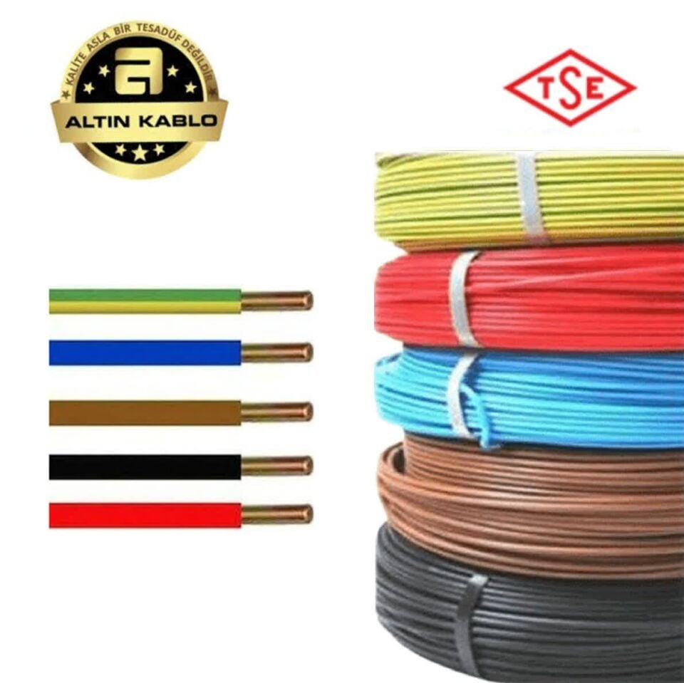 35 mm Nya Tek Damarlı Bakır Elektrik Kablosu Sarı Yeşil 1 Metre