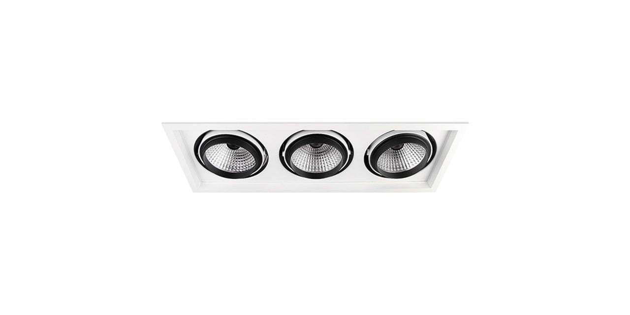 Goya 3x16 Watt Samsung Ledli Kare Cob Led Spot Mağaza Armatürü GY 3043-16 4000K (Natural Işık) - Dimsiz - Siyah
