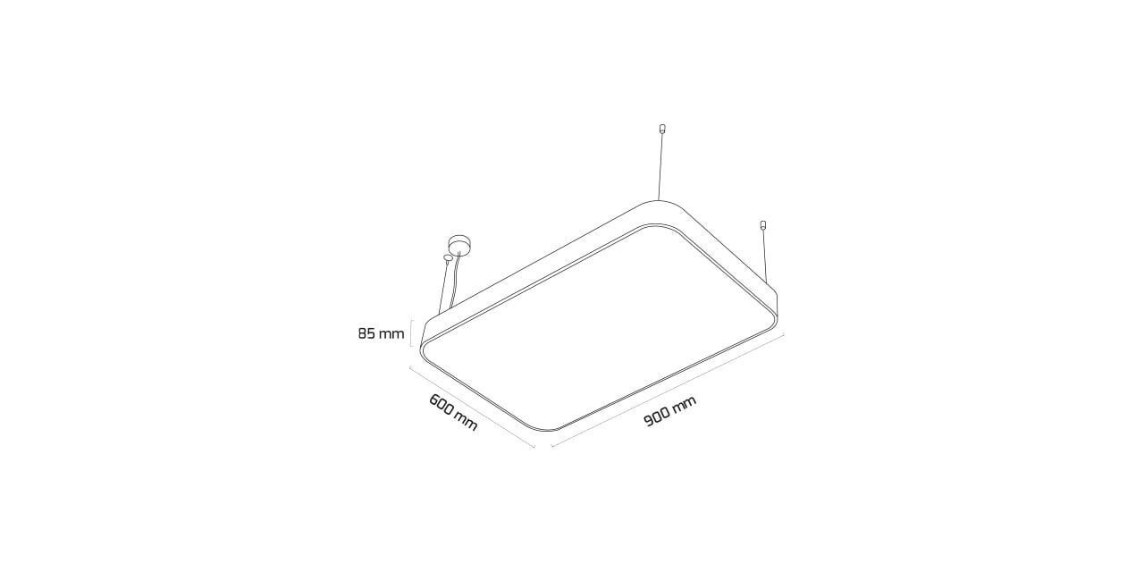 Goya 144 Watt Samsung Ledli Dekoratif Sarkıt Oval Dikdörtgen Linear Aydınlatma 60x90CM GY 8119-60x90 4000K (Natural Işık) - Beyaz