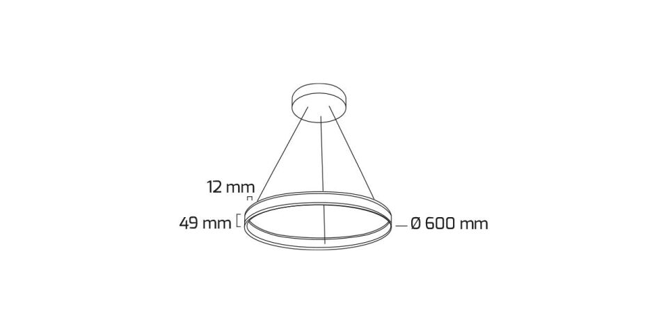 Goya 40 Watt Samsung Ledli Dekoratif Sarkıt Yuvarlak Linear Aydınlatma 60CM GY 8211-60