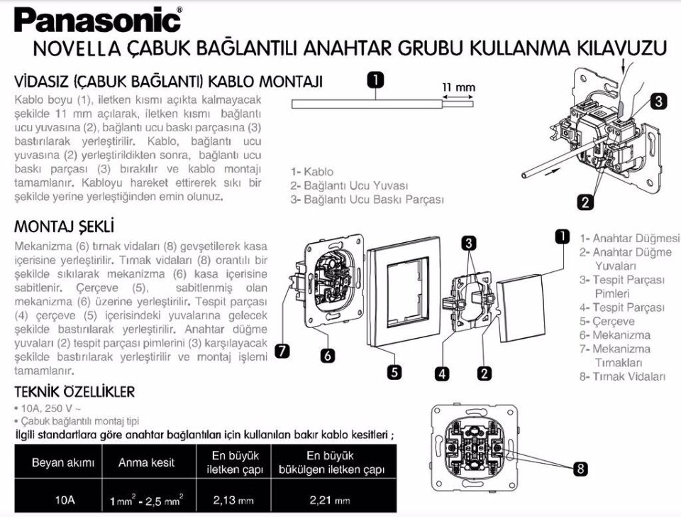 Viko Artline Novella Kapı Otomatiği Anahtarı Mekanizma + Kapak 92605305