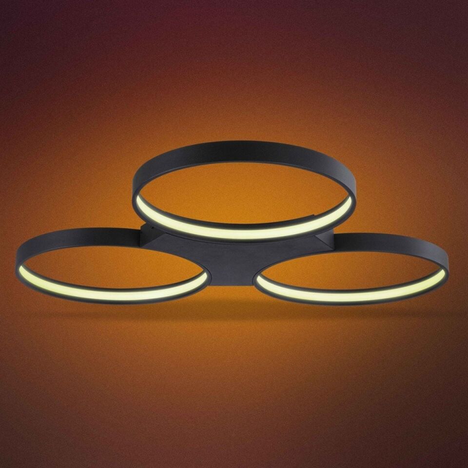 Fidget Modern Led Avize Sarkıt Linear Aydınlatma Sarkıt Lineer Avize 30x30x30 Cm 3000  K (Gün Işığı) - Siyah