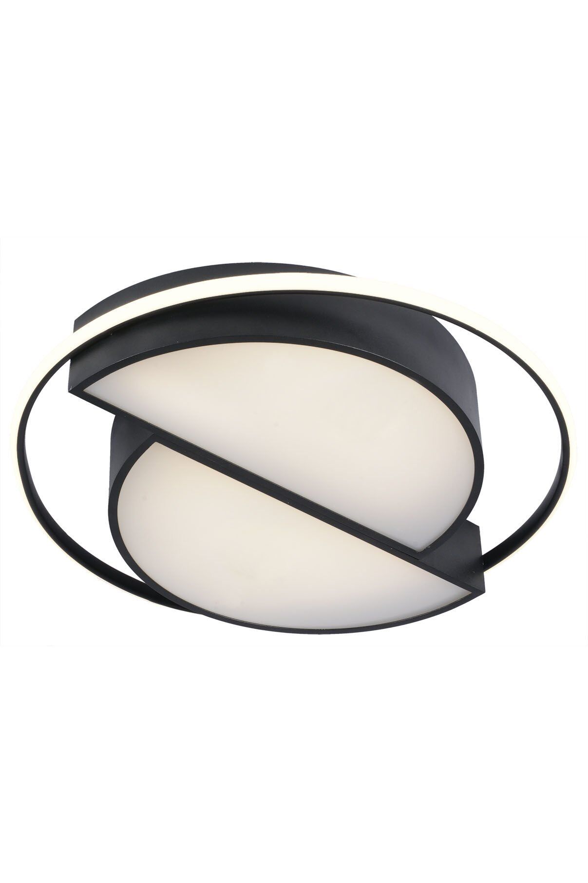 Vesta Modern Dekoratif Yuvarlak Plafonyer Led Avize Aydınlatma Siyah Kasa 3 Renk Modlu LEDTREND8060