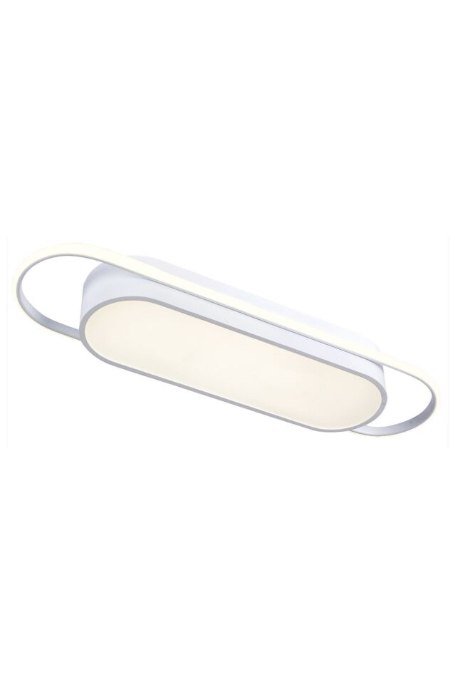Mimas Modern Dekoratif Dikdörtgen Plafonyer Led Avize Aydınlatma Beyaz Kasa 3 Renk Modlu KOZ8062