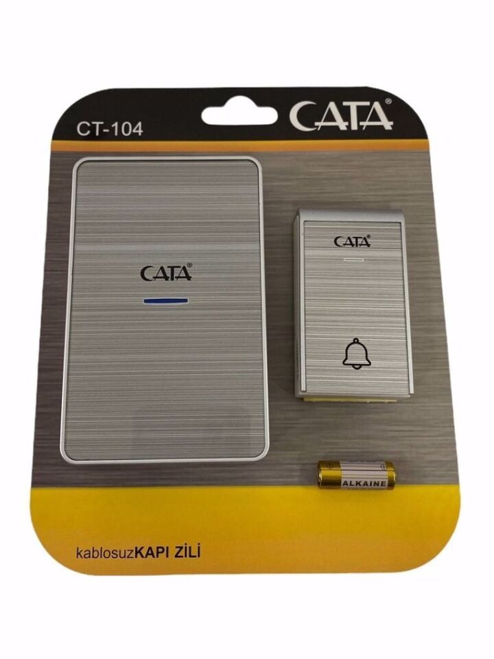 Cara Lüx Model Led Işıklı Kablosuz Uzaktan Kumandalı Kapı Zili Gri CT-104