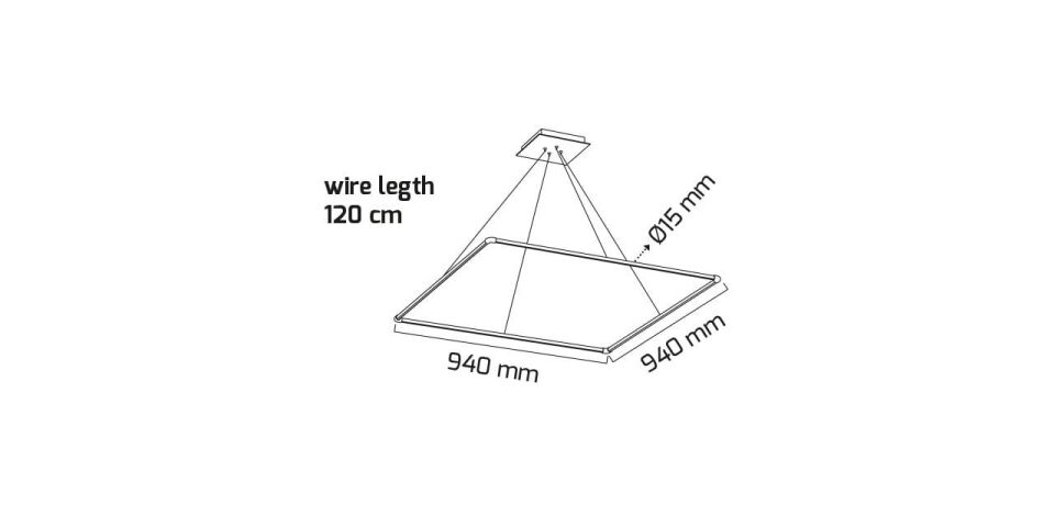Goya 56 Watt Samsung Ledli Dekoratif Sarkıt Kare Linear Aydınlatma 94CM GY 8123-4 6500K (Beyaz Işık) - Siyah - Dimsiz - Rozanssız