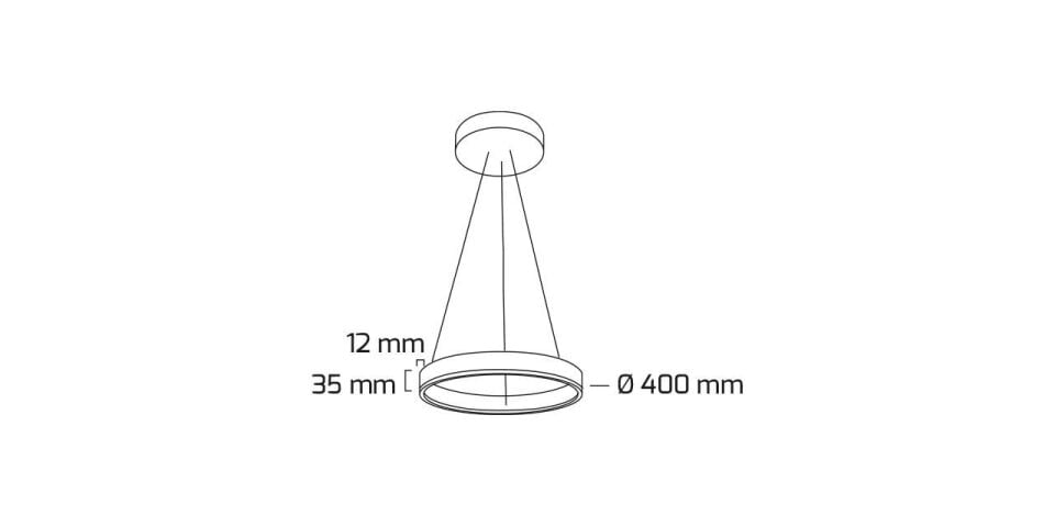 Goya 35 Watt Samsung Ledli Dekoratif Sarkıt Yuvarlak Linear Aydınlatma 40CM GY 8210-40 6500K (Beyaz Işık) - Siyah - Dimli - Rozanslı