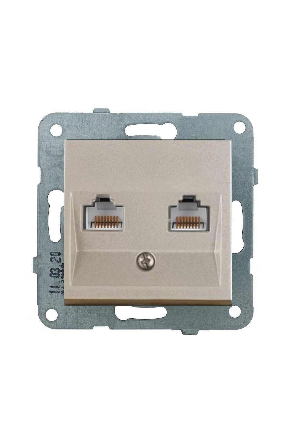 Viko Artline Novella Data-Nümeris Telefon Prizi (RJ45-CAT5E-CAT3) Mekanizma + Kapak 92600035 Bronz