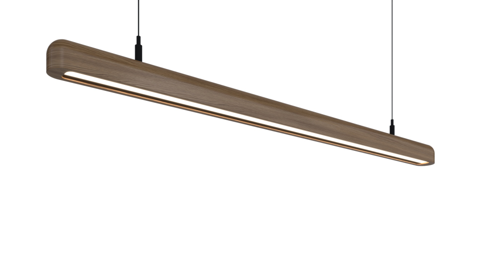 Samsung Led Tridonic Trafolu Oval Sıva Üstü Ahşap Linear Armatür 5x7 Cm Kasa Linear Aydınlatma 120CM - 6500K (Beyaz Işık) - Kestane - Askısız