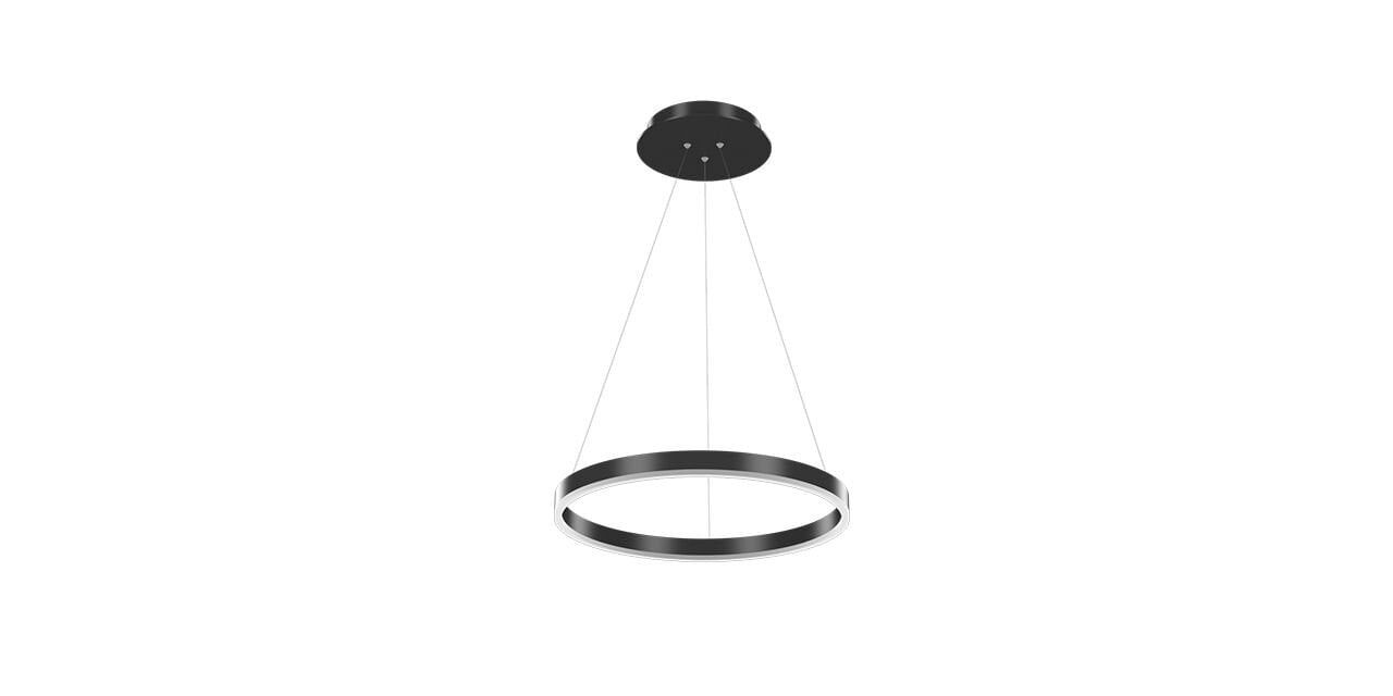 Goya 35 Watt Samsung Ledli Dekoratif Sarkıt Yuvarlak Linear Aydınlatma 40CM GY 8210-40 4000K (Natural Işık) - Siyah - Dimsiz - Rozanslı