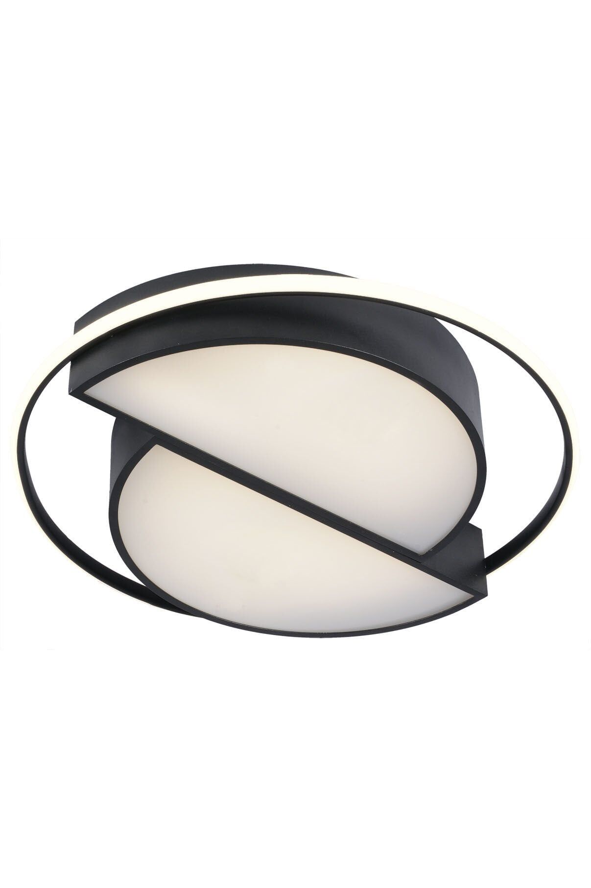 Vesta Modern Dekoratif Yuvarlak Plafonyer Led Avize Aydınlatma Siyah Kasa 3 Renk Modlu LEDTREND8060 Dimsiz