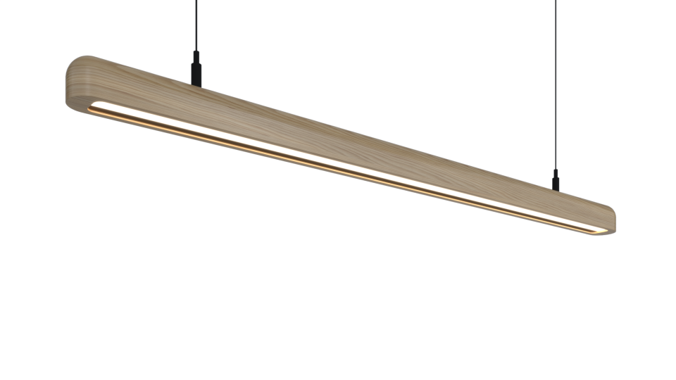 Samsung Led Tridonic Trafolu Oval Sıva Üstü Ahşap Linear Armatür 5x7 Cm Kasa Linear Aydınlatma 120CM - 4000K (Natural Işık) - Kestane - Askılı