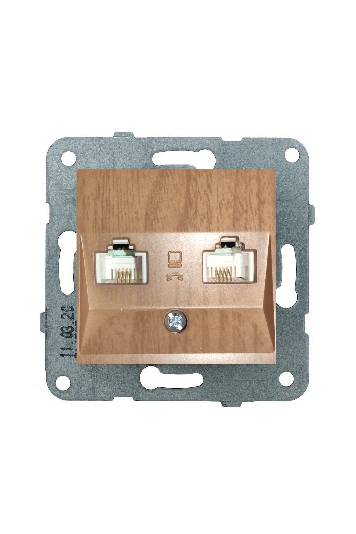 Viko Artline Novella Data-Nümeris Telefon Prizi (RJ45-CAT6-CAT3) Mekanizma + Kapak 92600104 Ceviz