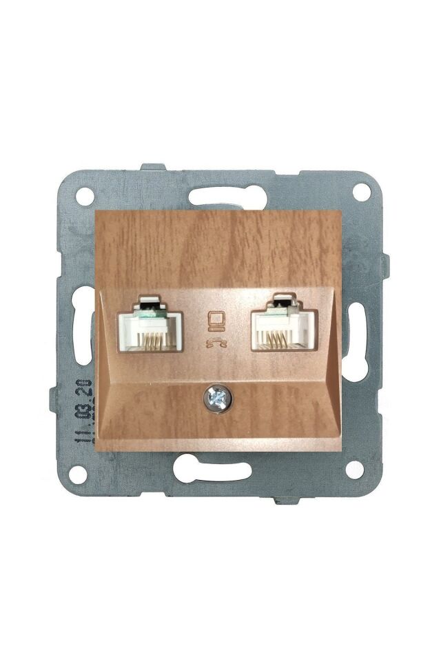 Viko Artline Novella Data-Nümeris Telefon Prizi (RJ45-CAT6-CAT3) Mekanizma + Kapak 92600104 Ceviz
