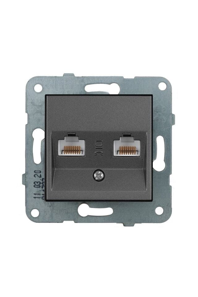 Viko Artline Novella Data-Nümeris Telefon Prizi (RJ45-CAT6-CAT3) Mekanizma + Kapak 92600104 Füme