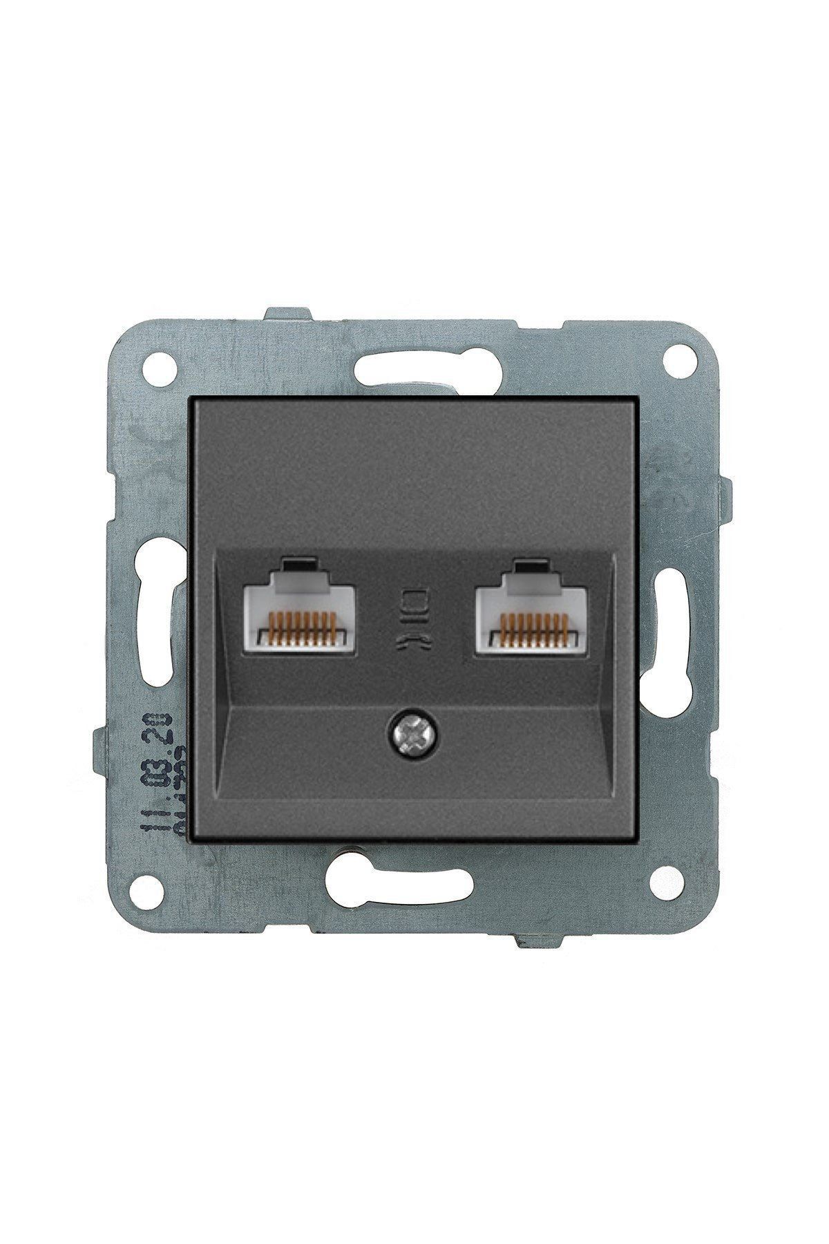 Viko Artline Novella Data-Nümeris Telefon Prizi (RJ45-CAT6-CAT3) Mekanizma + Kapak 92600104 Füme
