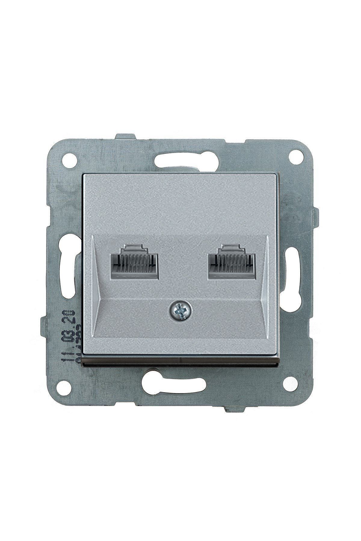 Viko Artline Novella Data-Nümeris Telefon Prizi (RJ45-CAT6-CAT3) Mekanizma + Kapak 92600104 Gümüş