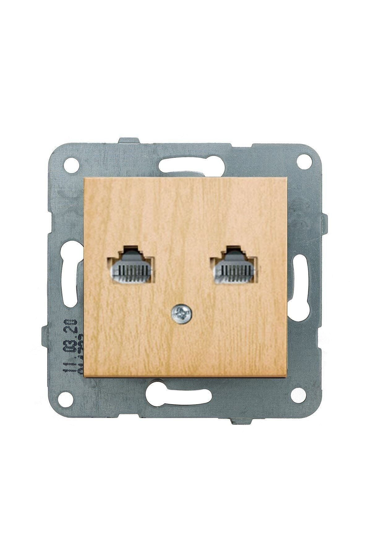 Viko Artline Novella Data-Nümeris Telefon Prizi (RJ45-CAT6-CAT3) Mekanizma + Kapak 92600104 Kayın