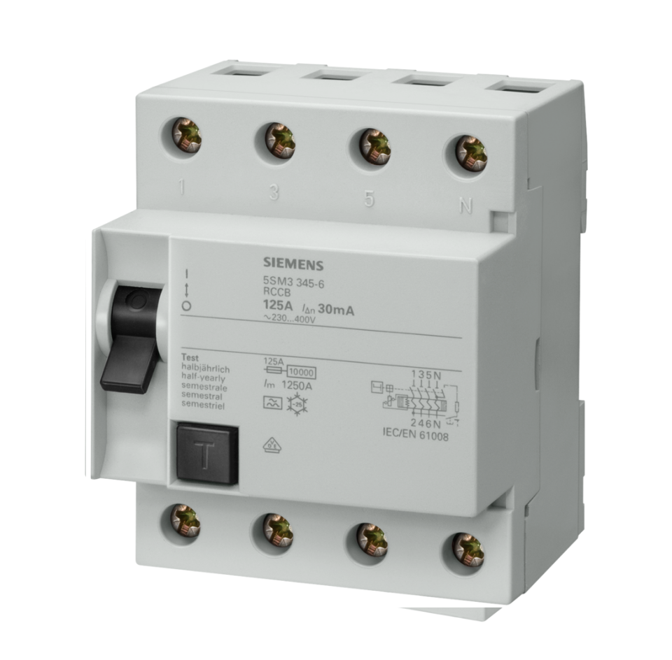 Siemens 3x125A 30mA Kaçak Akım Rölesi 20'li Paket 5SV3345-6