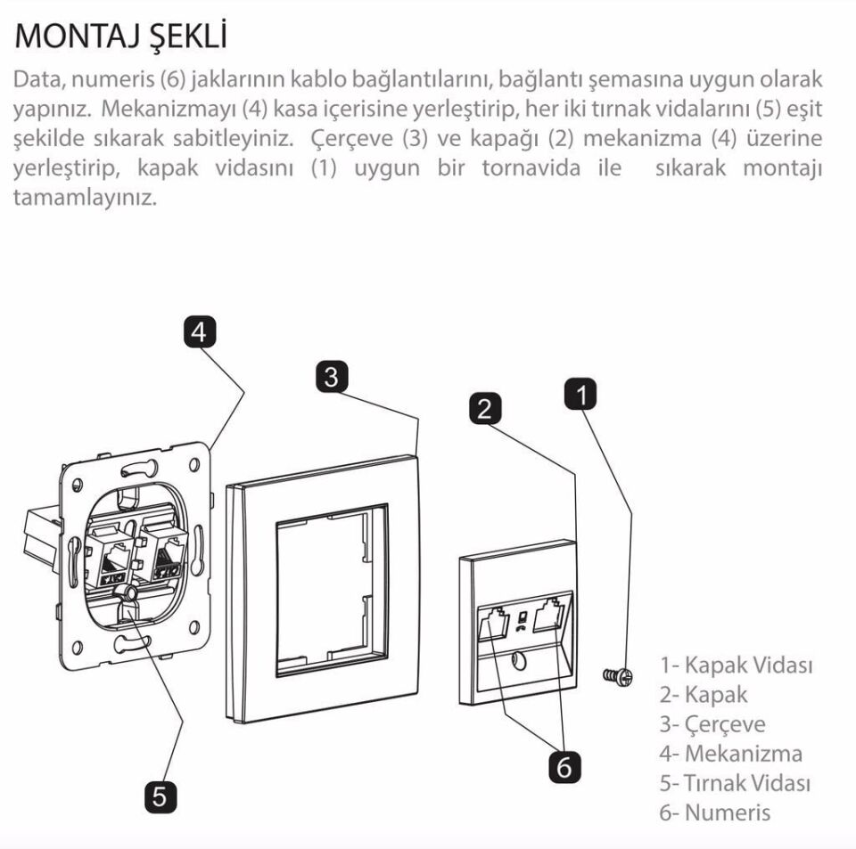Viko Artline Novella İkili Nümeris Telefon Prizi (2 x CAT3) Mekanizma + Kapak 92600033 Füme