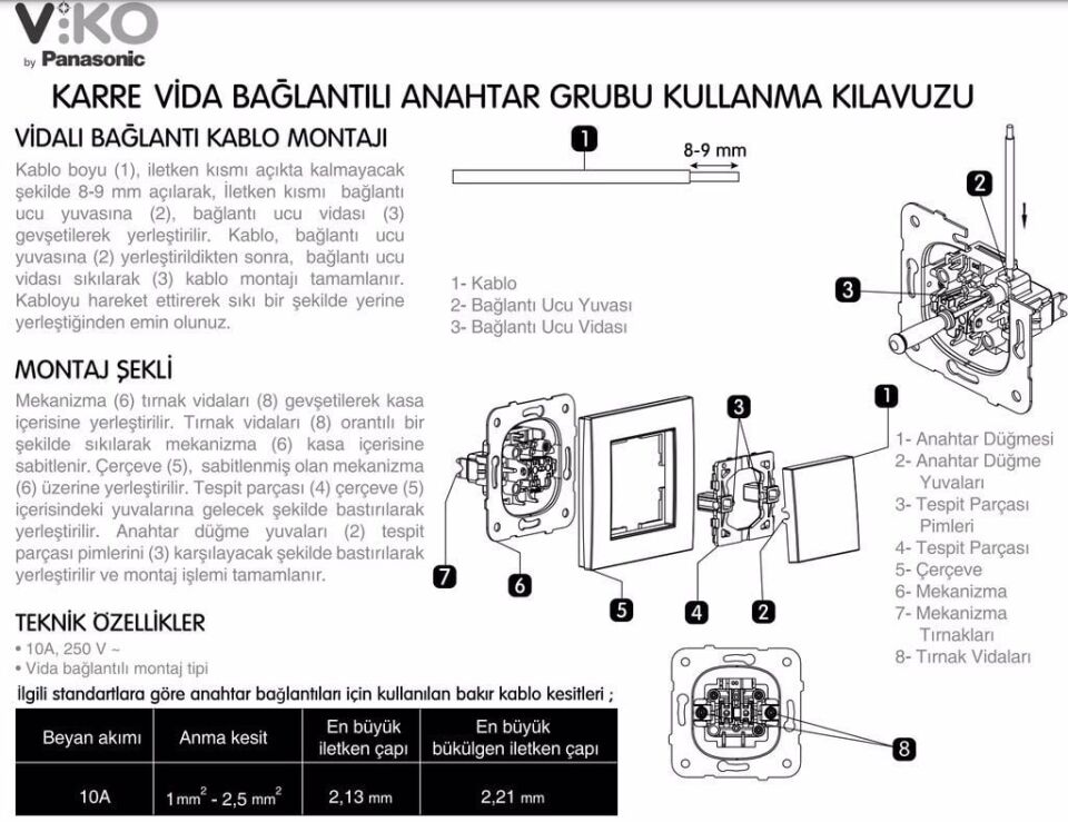 Viko Karre Zil Anahtarı Beyaz Mekanizma + Kapak 90967006
