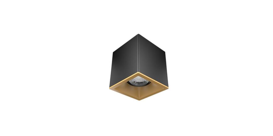 Goya 8 Watt 11x9 Kare Kasa Samsung Ledli Spot Armatür GY 1861-8 2700K (Sarı Işık) - Siyah - Gold - Dimsiz