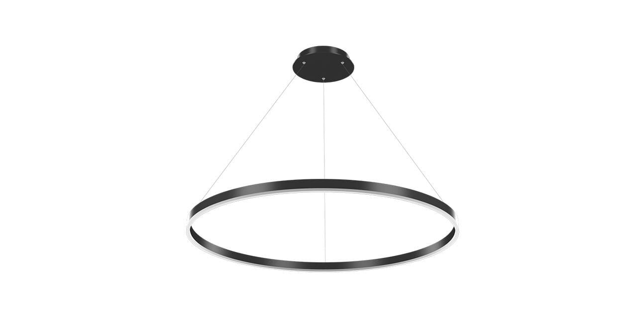 Goya 70 Watt Samsung Ledli Dekoratif Sarkıt Yuvarlak Linear Aydınlatma 80CM GY 8210-80 6500K (Beyaz Işık) - Siyah - Dimli - Rozanslı