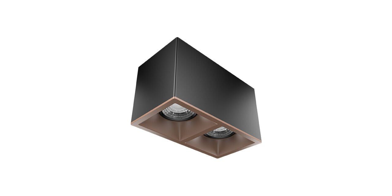 Goya 2x8 Watt 18x9 Kare Kasa Samsung Ledli Spot Armatür GY 1862-8 6500K (Beyaz Işık) - Siyah - Rose - Dimli
